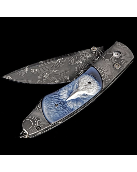 William Henry Spearpoint B12 Dignity Steel & Agate Eagle Pocket Knife